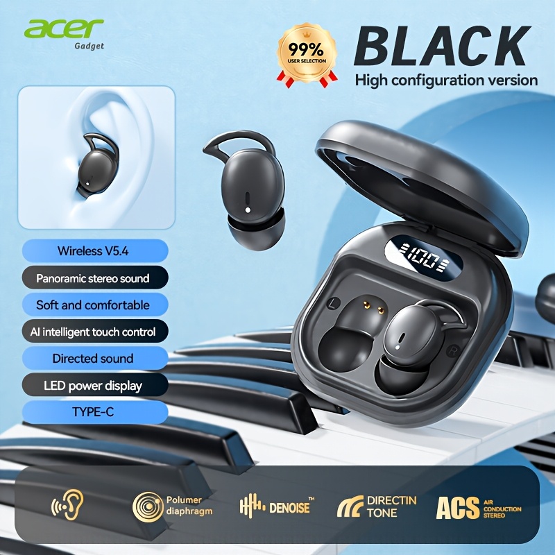 [acer 2025 New]tws Wireless Earphones Stereo + Call Noise Reduction Ultra-long Sports Running In-ear Compact Invisible Comfortable For Sleeping Low Latency Hifi Sound Retro Comfortabl