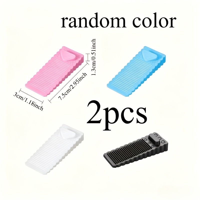 TEMU 2pcs Random Color Windproof , No-drill Creative Silicone Door Wedge, Household Safety Door Wedge, Anti-pinch