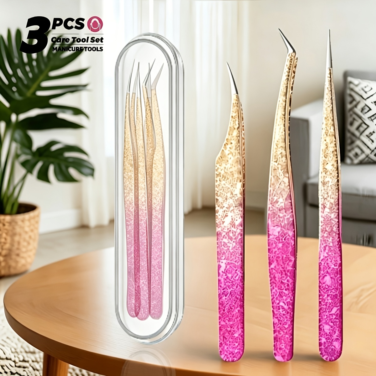 TEMU Juego de 1/3 piezas de pinzas multifuncionales con estuche de viaje, pinzas de precisión, duraderas, resistentes y portátiles, adecuadas para