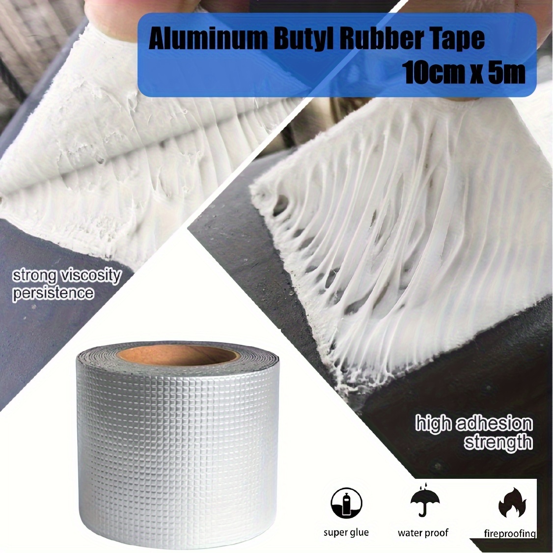 TEMU Leak Repair Butyl Tape Pvc Pipe Sealing Tape Waterproof Tape Duct Tape Tape Pvc Tape Cloth Trap Fiber Cloth Tent Cloth Tape Home Improvement Rv
