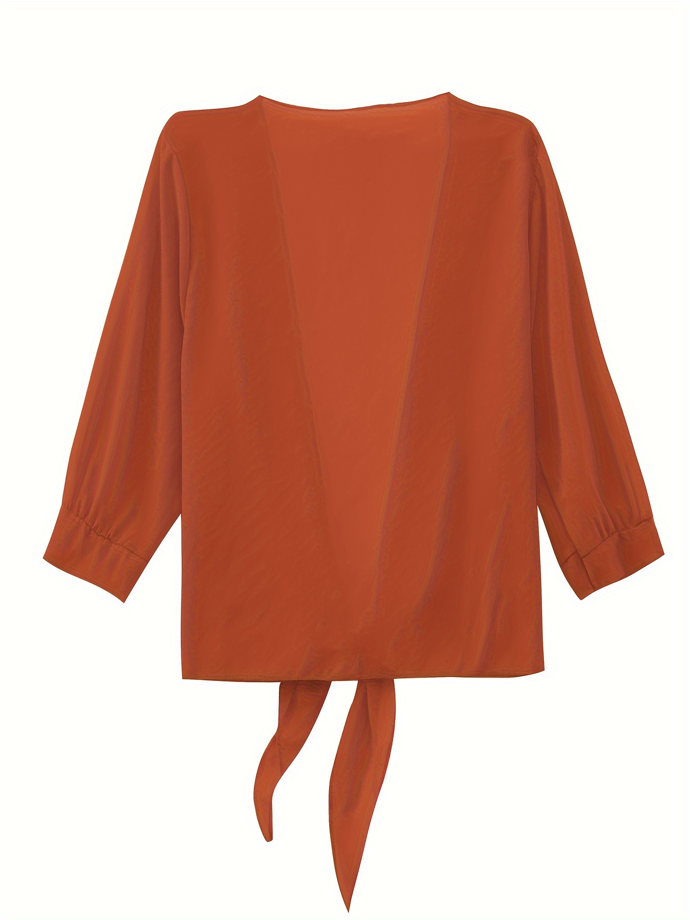 Women'S V-Neck Polyester Cardigan - Solid Color Half Sleeve Short Length with Lace-Up Detail, Non-Stretch Woven Fabric, Spring/Summer Lightweight Chiffon Sun-Protective Clothing