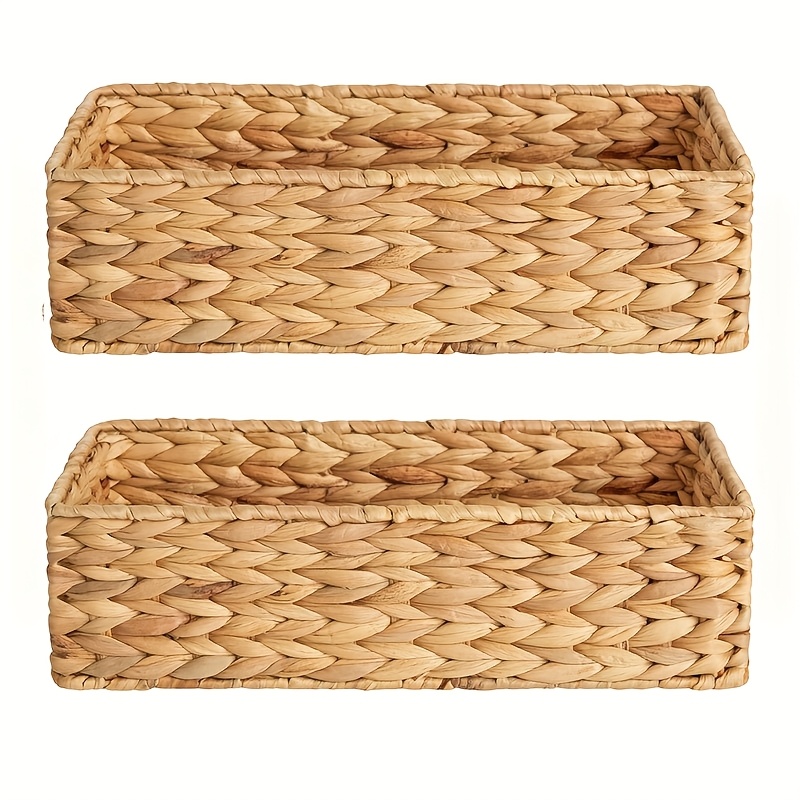 2pcs Wicker Baskets For Organizing, Shelf Baskets