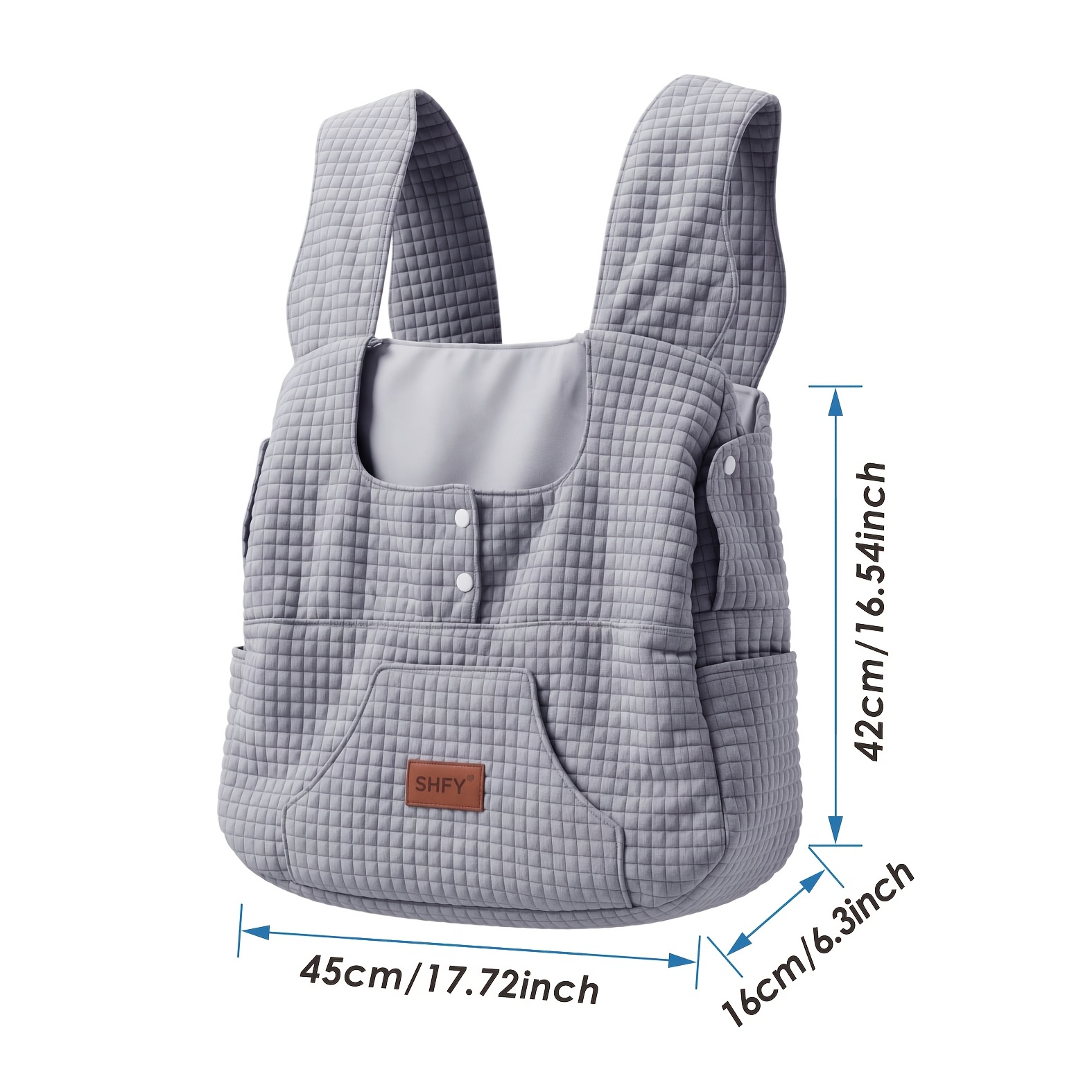 TEMU Hands Free Dog Front Chest Carrier Backpack, Breathable Waffle Soft Padded Pet Travel Bag, Washable Adjustable Portable Puppy Walking Sling For