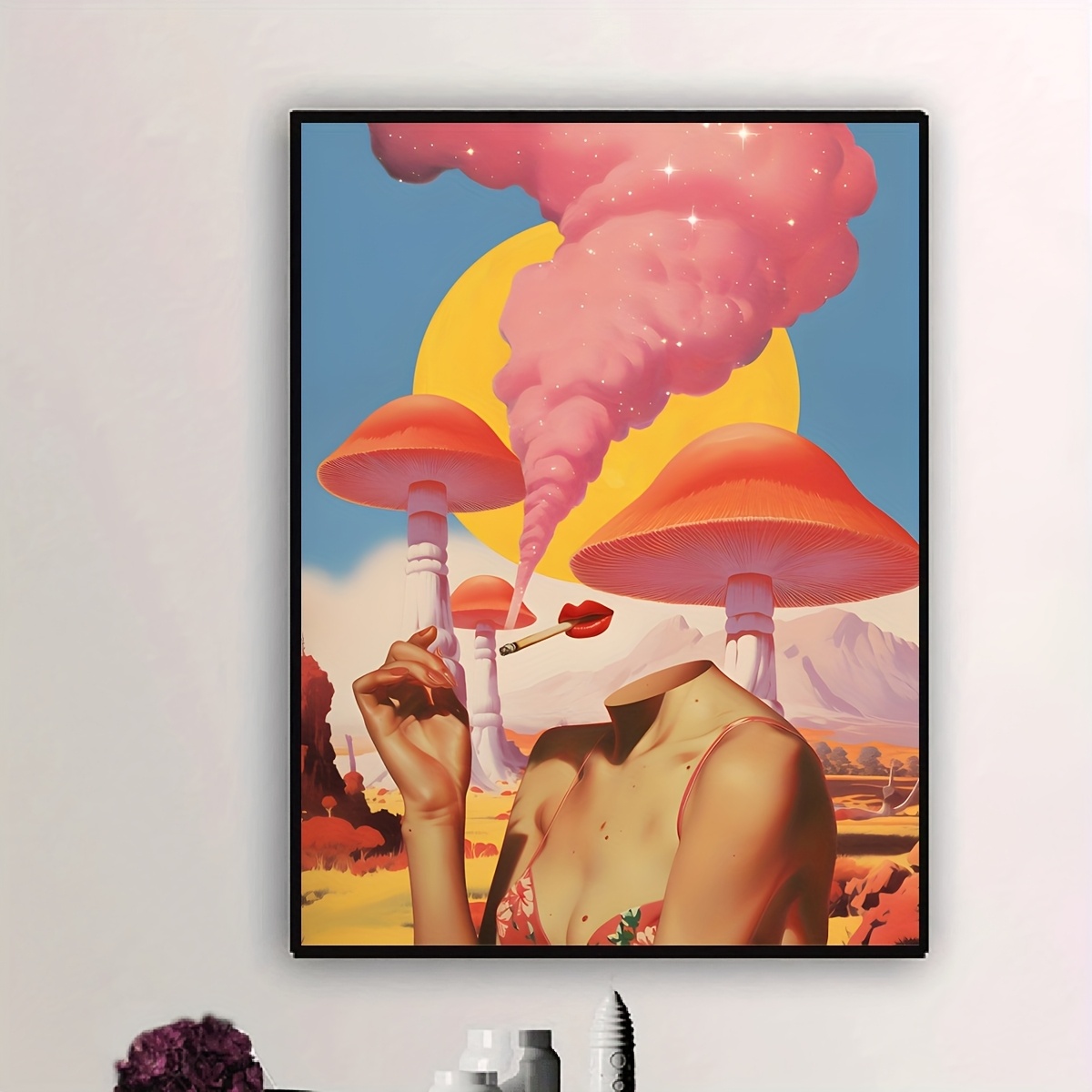 1pc affiche egoless v2 art mural rétro surréaliste - Temu France