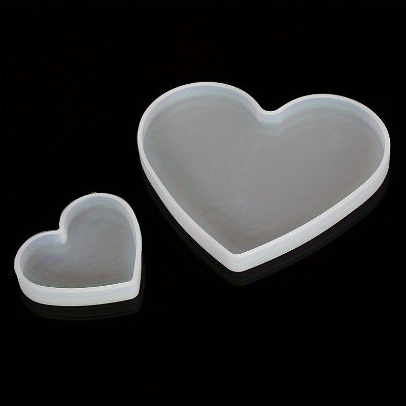 2pcs Diy Silicone Mold Set, Heart-shaped Coaster Stand Decorative Molds (one Large And 1 Small, 2pcs Set)