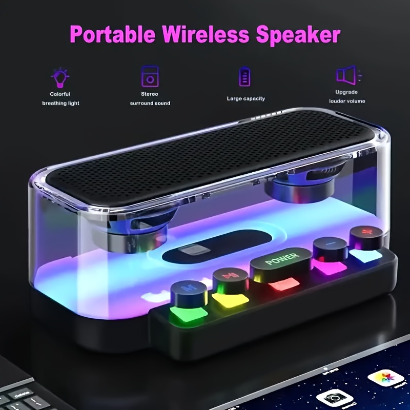 

High-quality Portable Wireless Speaker With 5.1 Surround Sound - Charging Cable, Connect With Mobile Phone/tablet/tv. For Home, Car, Outdoor, Camping - Great Gift For Girlfriend, Boyfriend, Or Friends