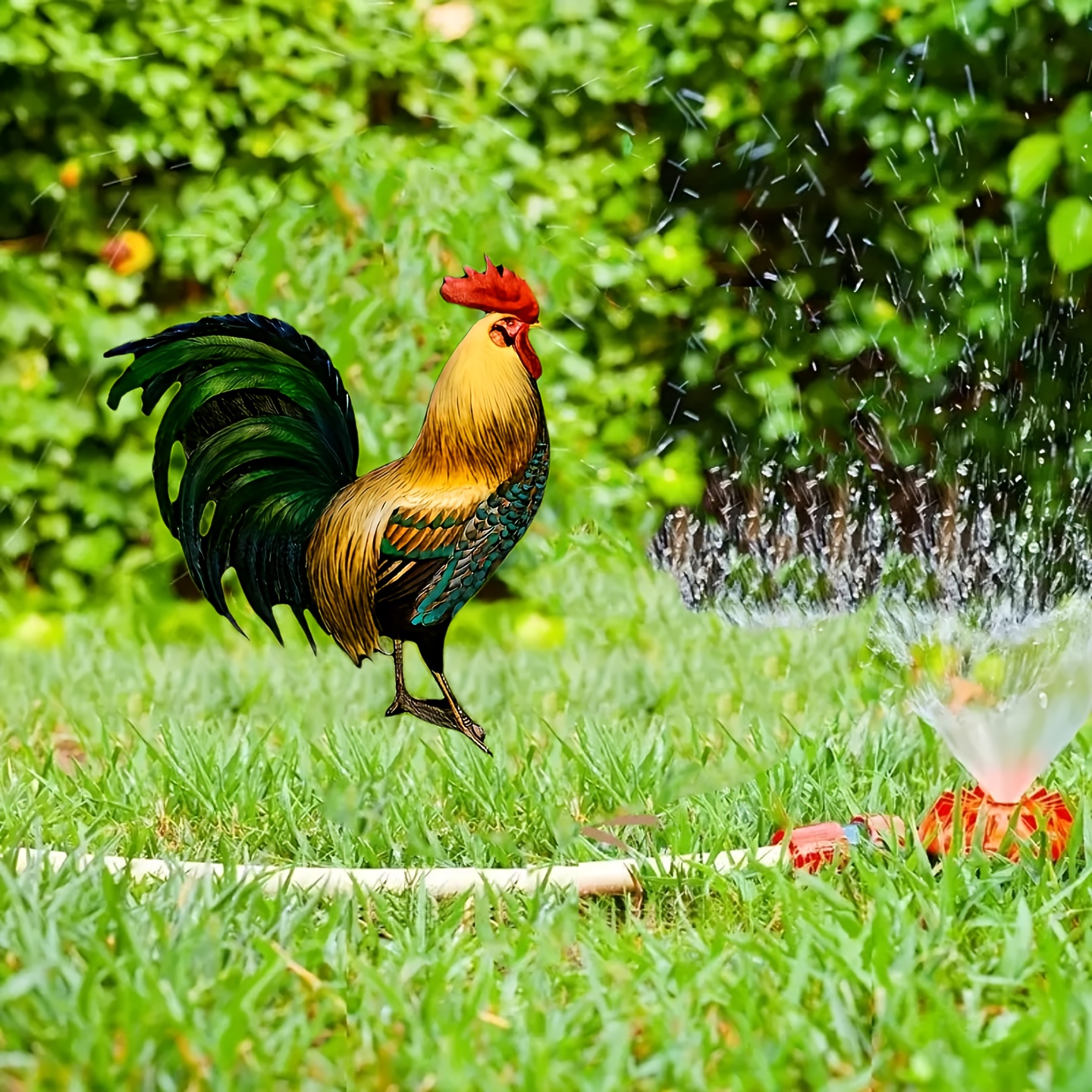 

1pc Lifelike Acrylic Rooster Garden Stake - Durable Outdoor Yard Decor