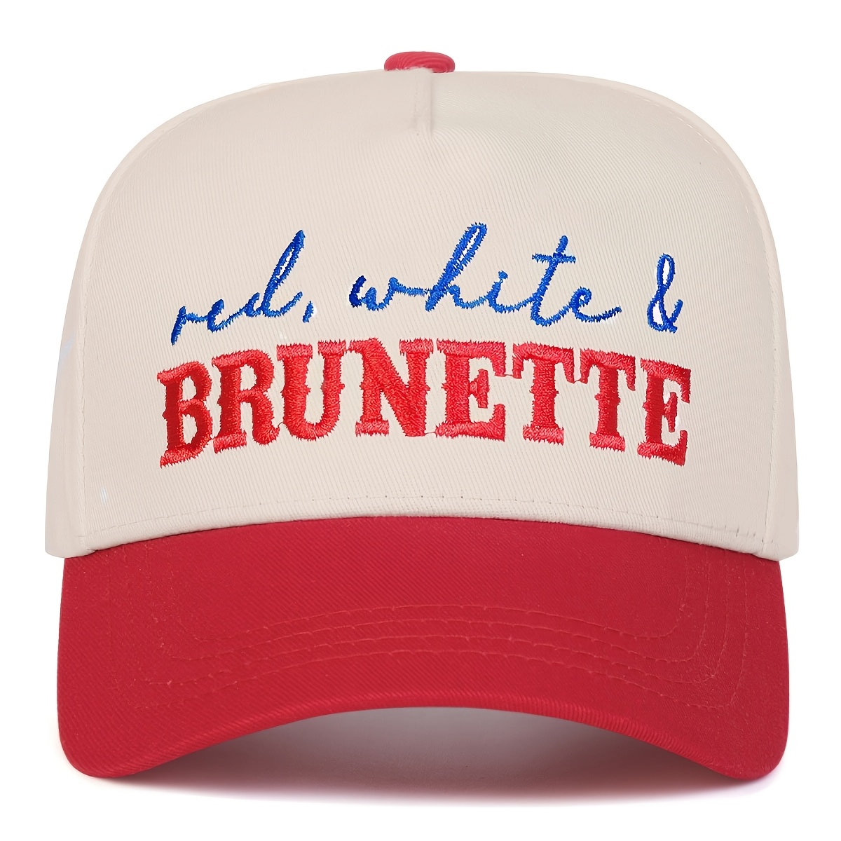 TEMU 1pc Women's Adjustable Brunette Baseball - Lightweight Five-panel Non-stretch Hat With Closure, Suitable For Spring/autumn Travel, Parties &