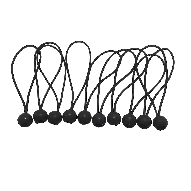 10pcs/set Elastic Cord Ties With Plastic Balls, High-strength, High-elasticity Elastic Cords For Securing And Tying Tents, Camping Tents, Awnings, Canvas, Cargo, Projectors, Etc