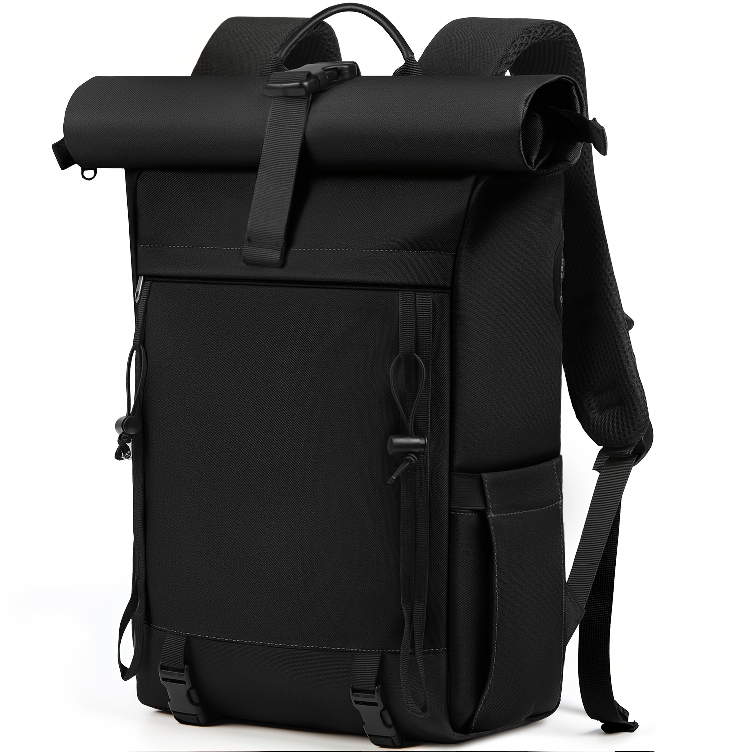 Rainsmore Rolltop Backpack Women Men Backpack Laptop Backpack 17 Inch Large Travel Backpack Daypacks Backpack Hiking Backpack Black, L