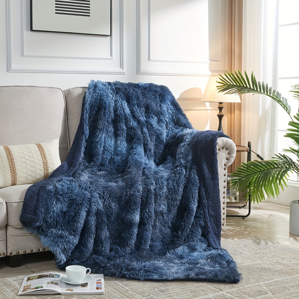 Couverture d'hiver lit doux corail flanelle flanelle couverture fausse  fourrure vison couleur unie housse de canapé couverture de lit Plus velours