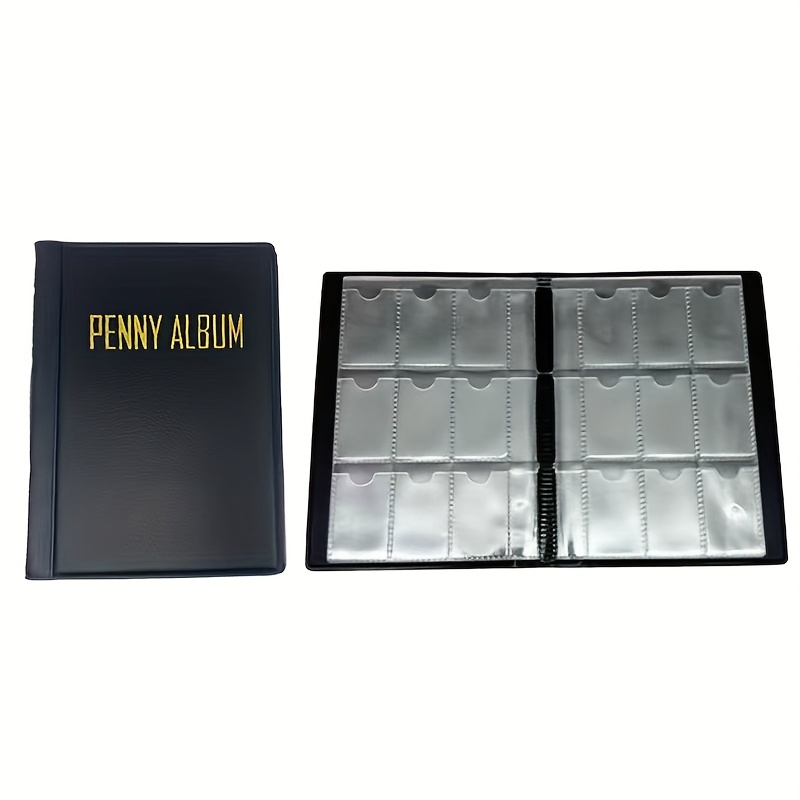 E-shop hübsches Münzaufbewahrungsalbum, Münzsammelbuch mit 108 Fächern, transparentes PVC, Mehrzweck für Briefmarken, Gedenkmünzen, Haushaltsbedarf