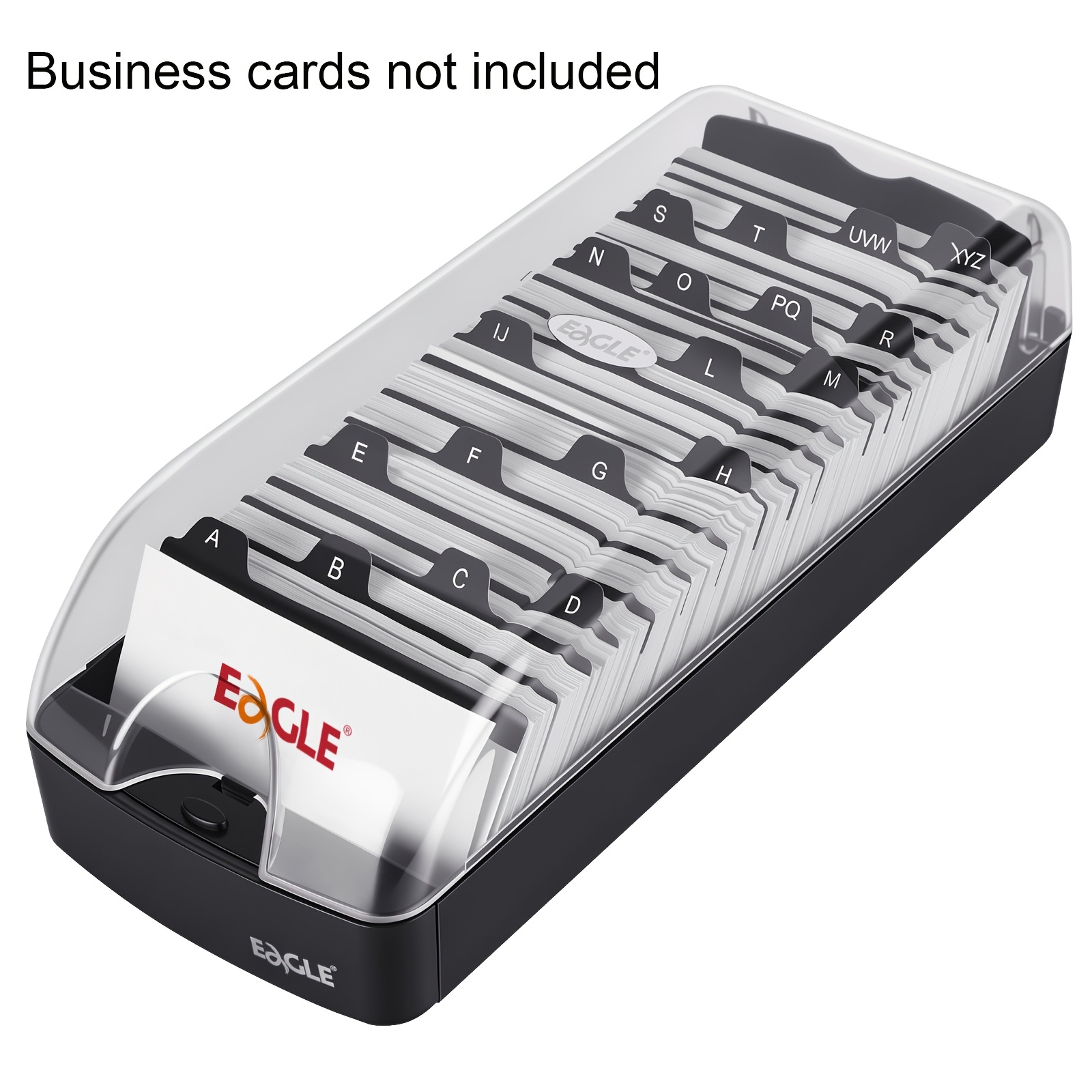 TEMU Porte-cartes de visite de bureau, type à bouton-poussoir, : 650 ou 550 cartes, grand organisateur de cartes de visite en plastique, boîte de