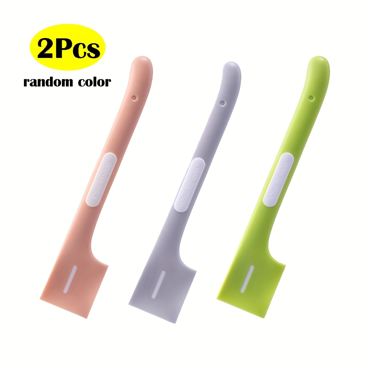 Image of 2pcs Cat Can Spoon Dog Wet Food Pet Feeding Stirring Long Handle Cat Spoon Can Opener Pet Can Spoon Random Color
