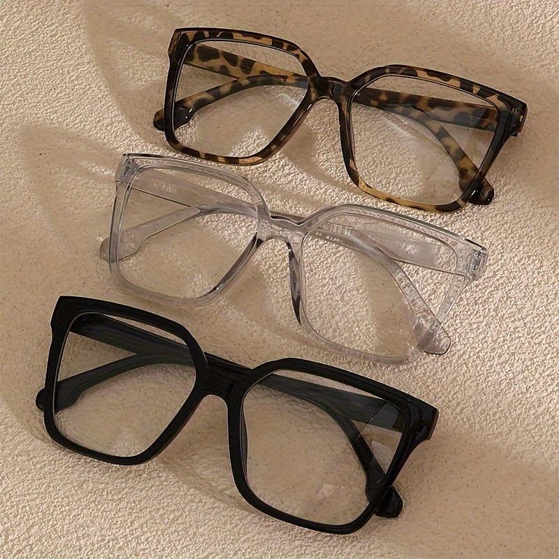 

3-pack Fashionable Leopard Eyeglasses For Women, Large Frame, , , Full Rim, Unisex, Gift Idea, Autumn Fashion Accessory, No Accessories Included