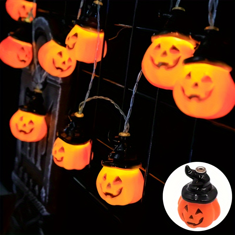 

Vintage-style Pumpkin Hat Led String Lights - Battery Operated, Halloween & Christmas Decorations, 59" (aa Batteries Not Included)