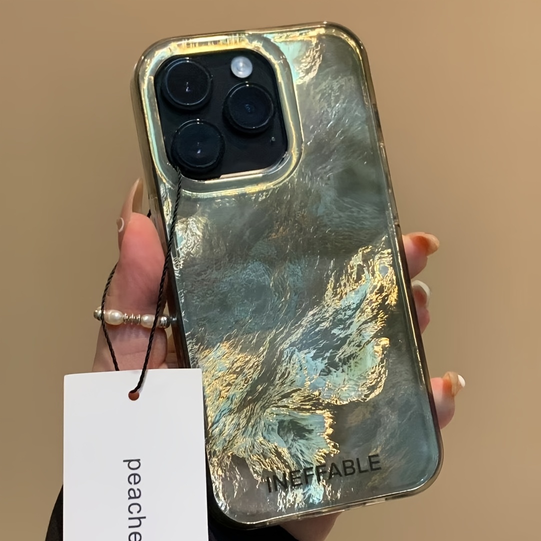 TEMU Phone Case - Texture Gradient Light Green Ombre Phone Case, Suitable For Iphone 17/16/11/13/ Plus/15 Pro/15 Pro Max/12/14 Pro Max/xs/xr/11 Pro