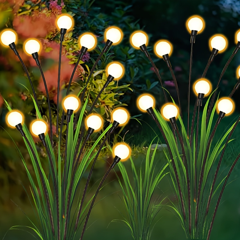 6 solar firefly lawn garden lights, warm white, suitable for Christmas, Thanksgiving, Easter gifts, Halloween gifts