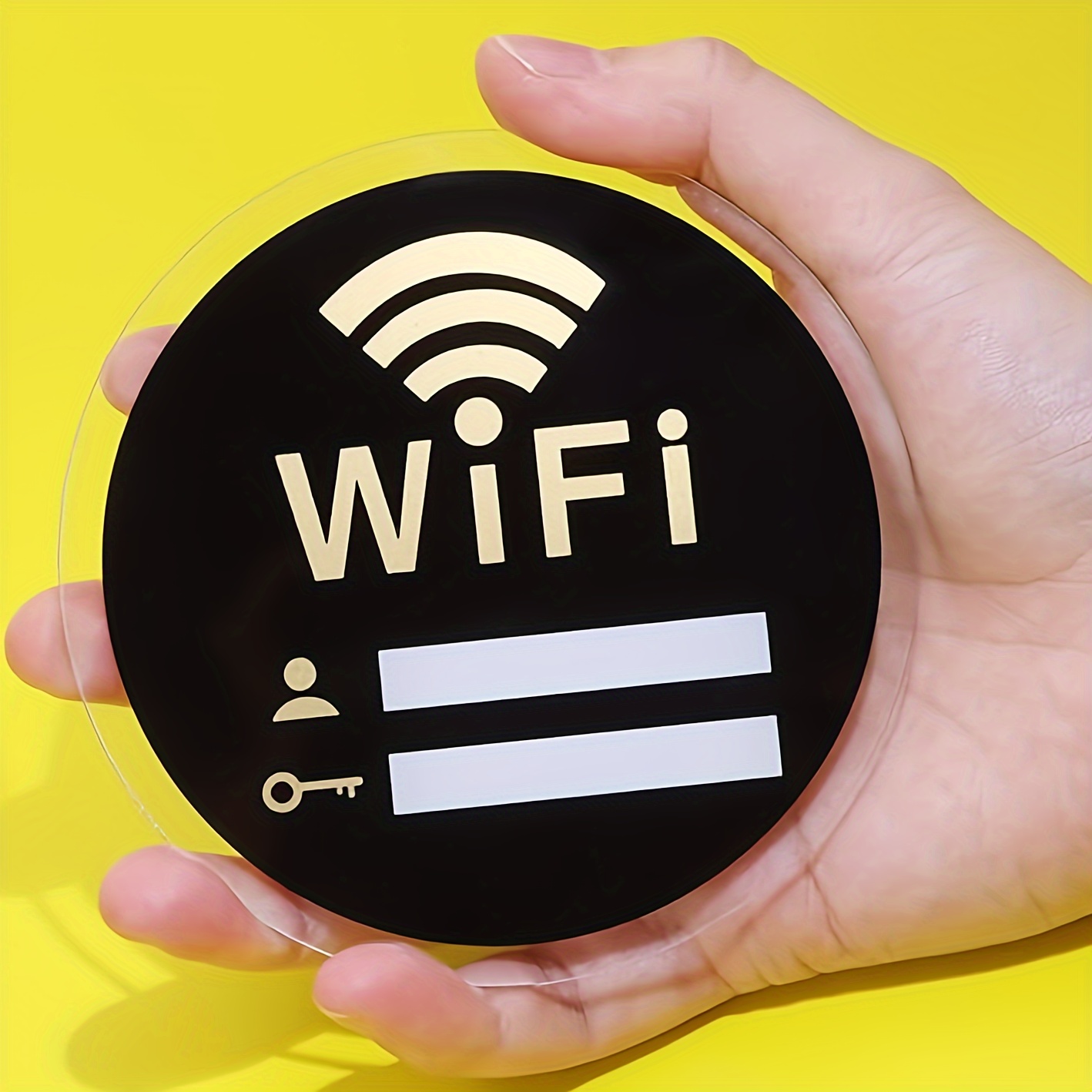 

1pcwifi Brand Sign Acrylic Sign Information Sign With Sticker On The Back Wall Hanging Suitable For Office, Shopping Mall And Public Areas 10*10cm/3.94*3.94inch