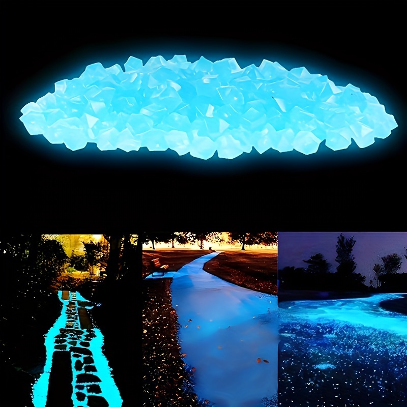 

1000 Pieces, 17 Ounces, Luminous Stones, Garden Pebbles That Glow In The Dark, Used For Courtyard And Sidewalk Decoration, Diy Blue Decorative Luminous Stones