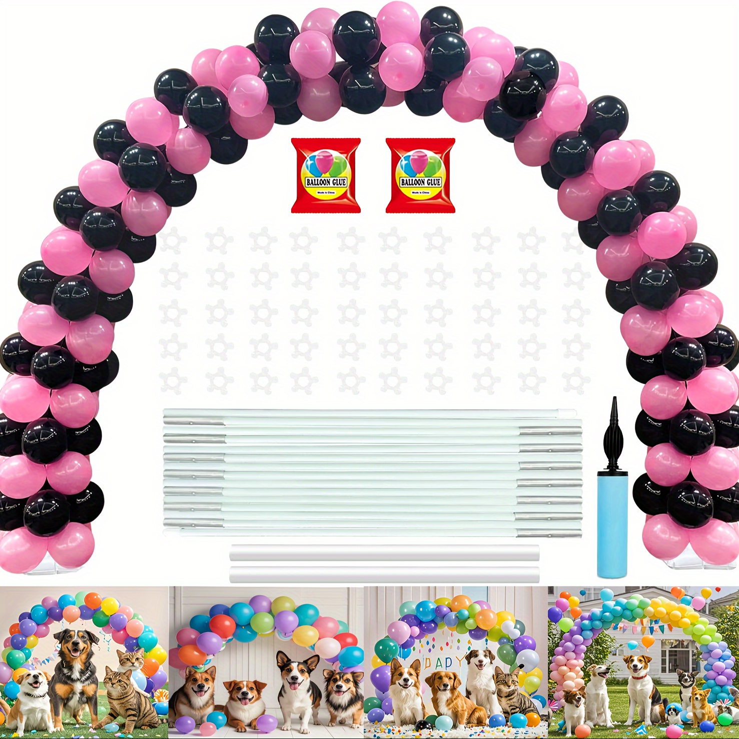 

Balloon Arch Kit, Balloon Arch Stand For Floor Adjustable Frame With Arch Accessories For Birthday Party, Cat Birthday Ornaments, Christmas And Halloween Decorations