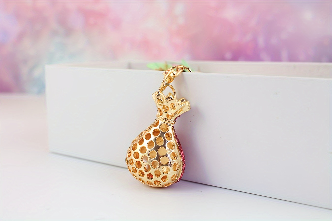 1pc classic   keychain golden   keyring trendy hanging pendant bag charms for women daily use details 5