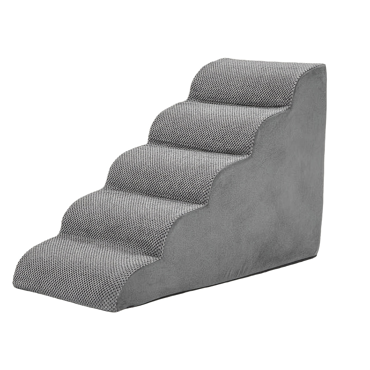 TEMU Olixis Dog Stairs Ramp For Small Dogs And Cats, 3/4/5-step Curved Pet Dog Steps With High-density Foam For Puppy And Older Cats, Indoor Ramp