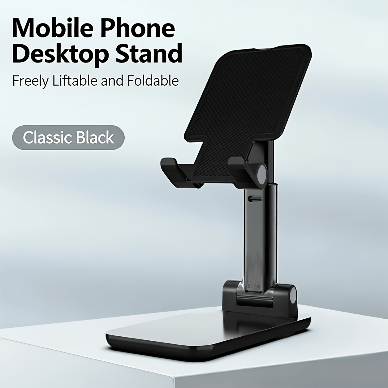 TEMU Soporte de Teléfono de Escritorio Ajustable y Plegable, Altura Elevable , Base Antideslizante Estable, Soporte Universal para Smartphone, Uso