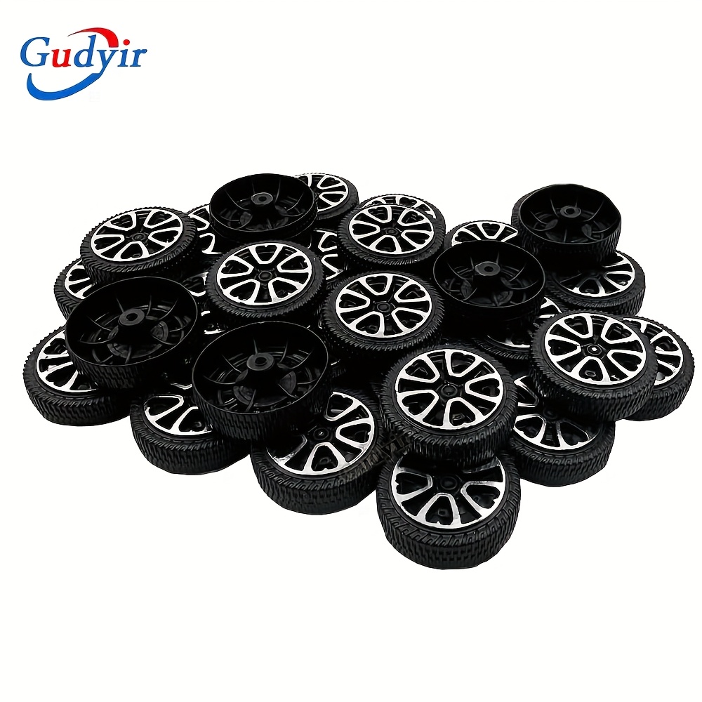 30pcs rollo de plástico rueda de eje de 2mm de diámetro para juguete diy coche rc camión barco parte de (30mmx9mm) Detalles del producto 1