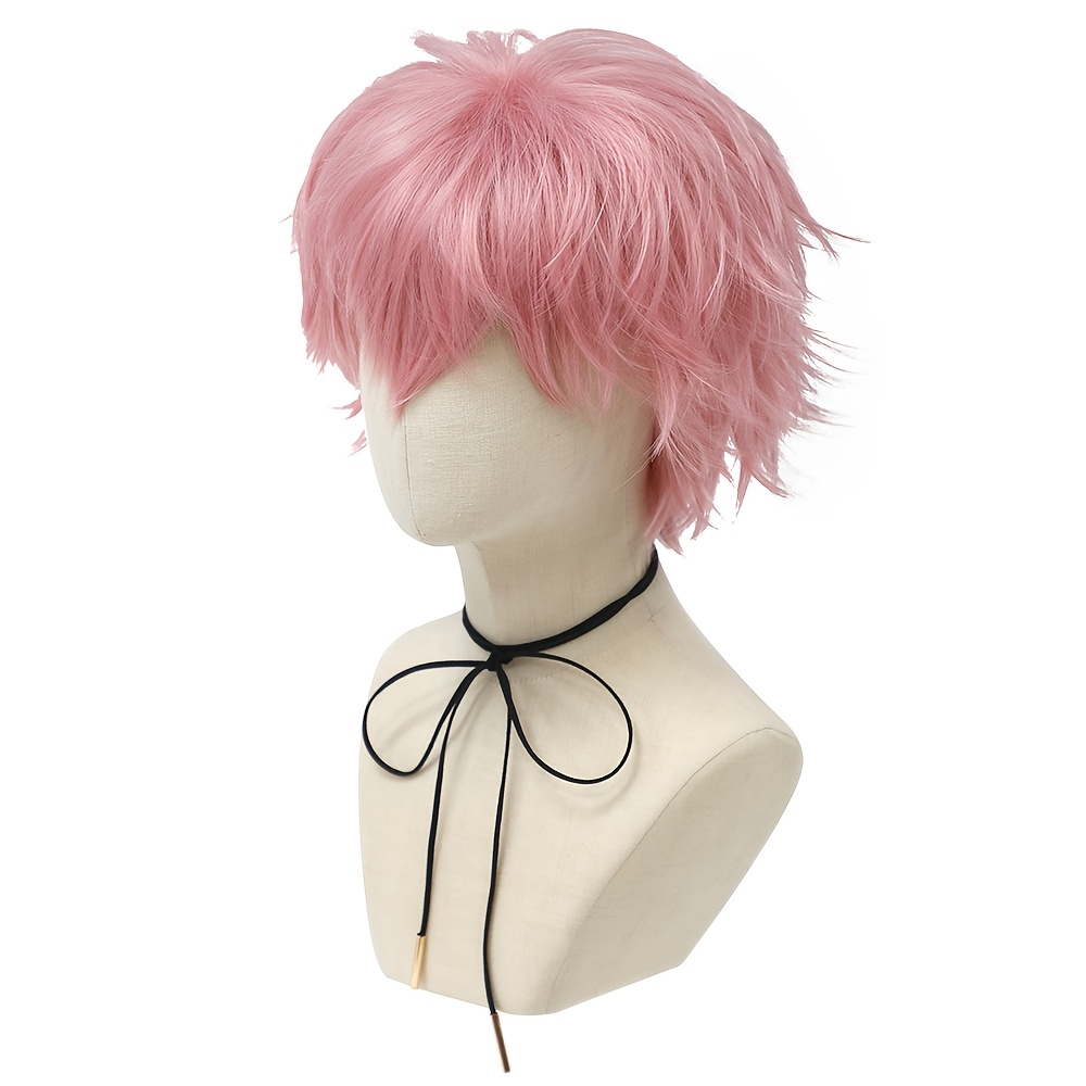 TEMU Perruque de Cosplay d'Anime pour de Jeu de Rôle et Événements à Thème - Cheveux Courts et Raides de 12 Pouces en Fibre Synthétique Résistante à