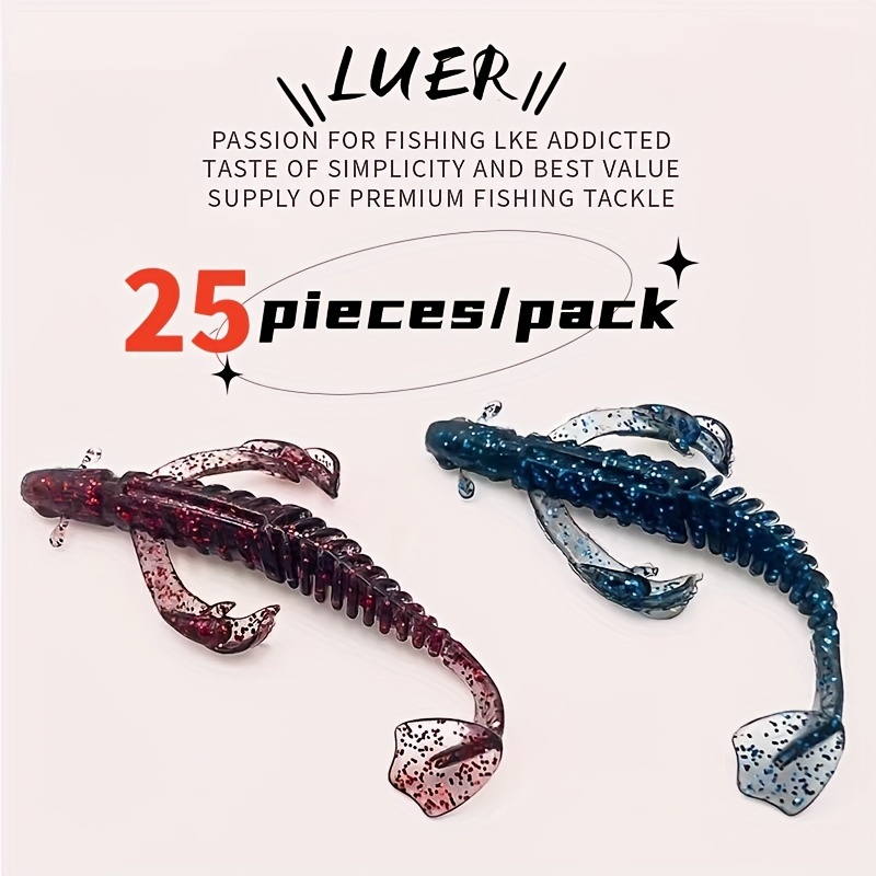 

25pcs Mixed Lures, 2.76oz Pvc Baits For &