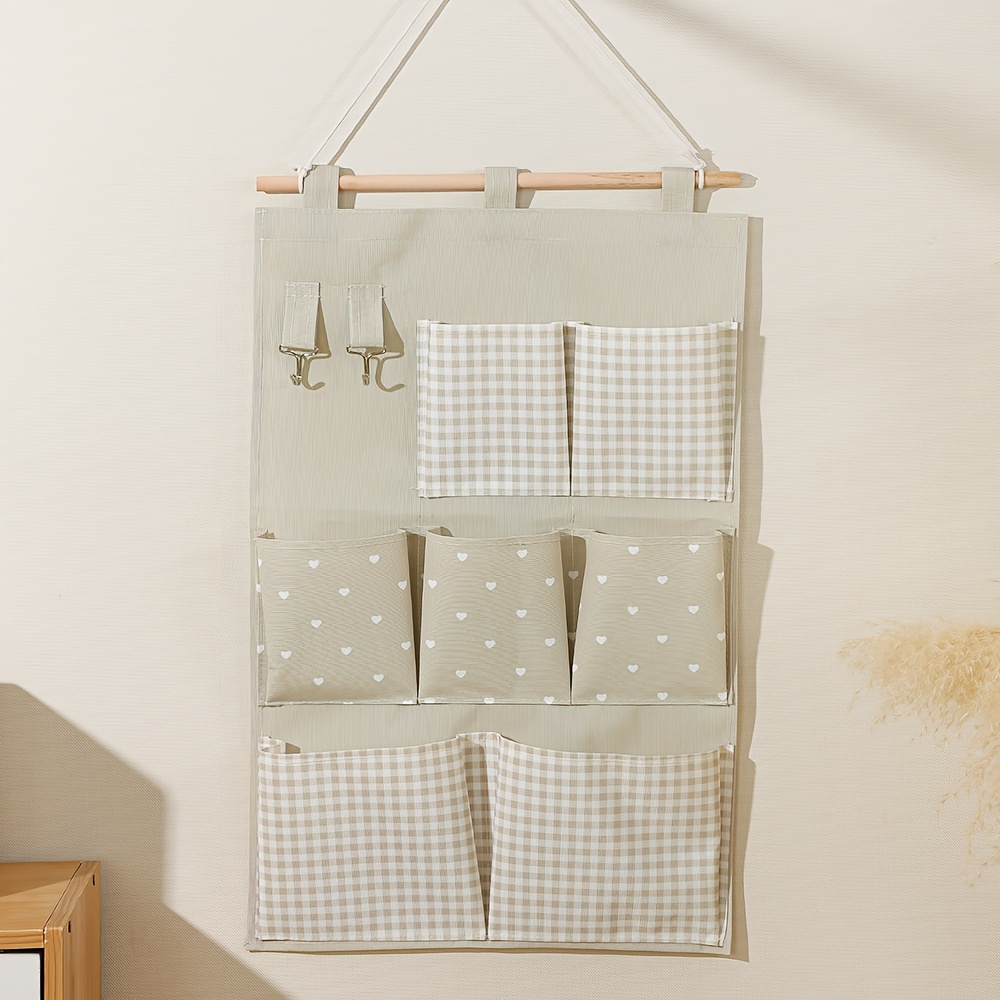 TEMU Borsa Appendibile per Gioielli con 7 Tasche, 1 Pezzo, per Camera da Letto, Soggiorno, Dietro , Montaggio a Parete, Disponibile in Tre Colori,