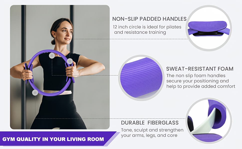 Set of 13 Purple Pilates And Yoga Tools | Professional Training Package | Enhances Core Strength And Flexibility | Home Workout Gear, Yoga Kits for Women, Pilates Equipment for Home Use.