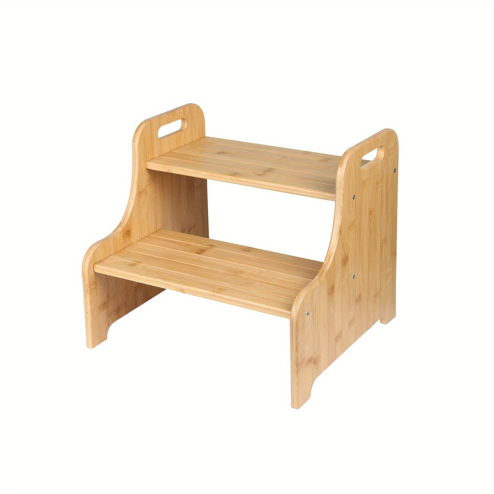 Office Footstool, Wooden Two-step Stool | Versatile And Sturdy Support, Natural
