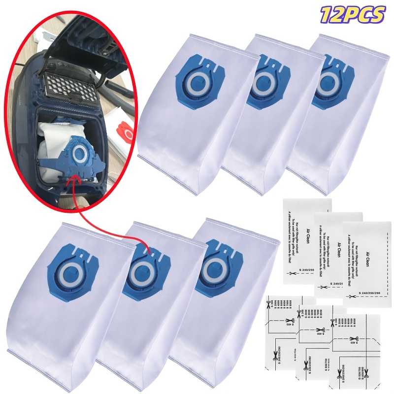 E-shop Set mit 12 Ersatzbeuteln für Miele Staubsaugermodelle, inklusive GN Beutel , Complete C1, C2, C3, Compact C1, S227, S2, S5 und S8, zusammen mit