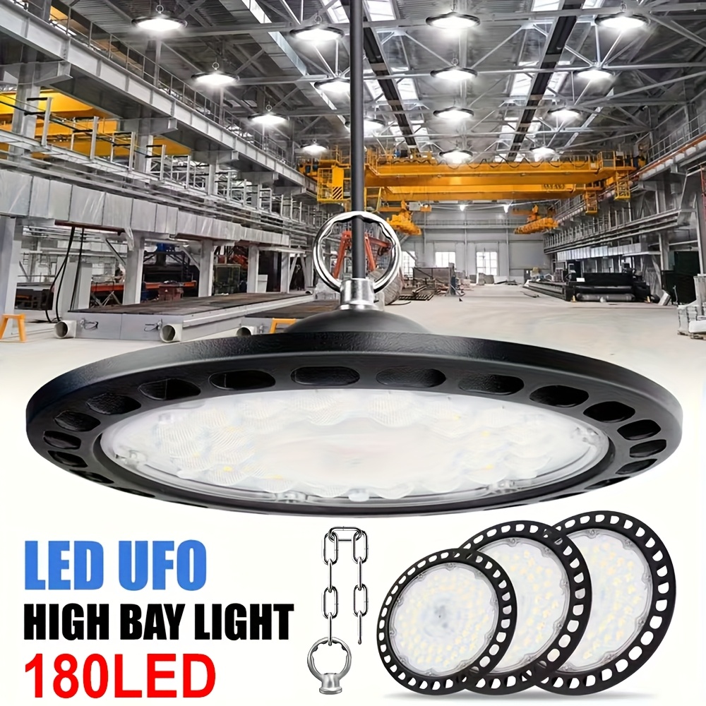 SKYWORLD 200W UFO LED High Bay Light, 20000LM 5000K Daylight White Industrial Lamps Warehouse Lights Ceiling led Commercial Workshop Garage Factory Lowbay Area Lighting Fixture