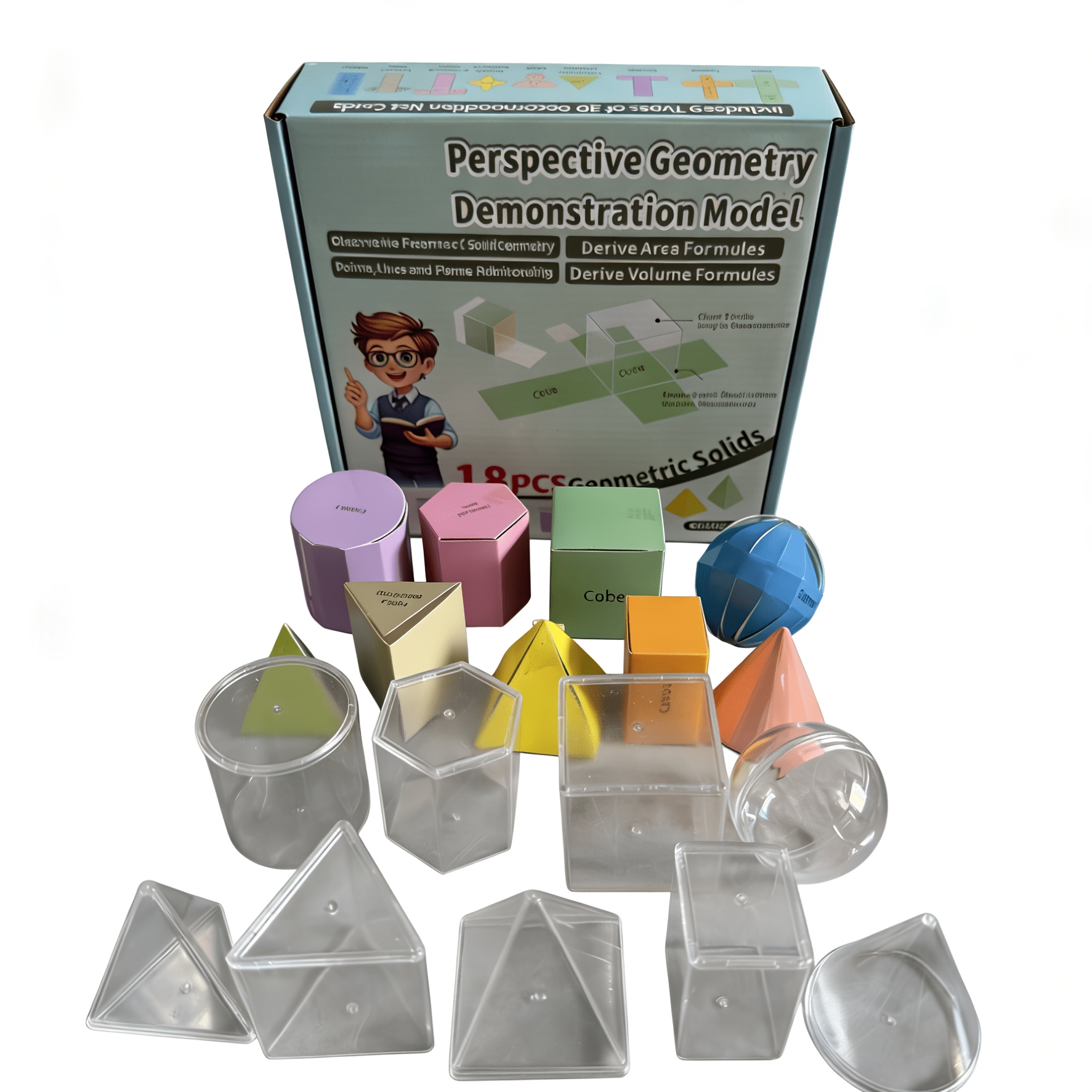 E-shop 18-teiliges geometrisches Zeichen-Lehrmodell-Set, -Geometrie-Demonstrationswerkzeug für den Unterricht