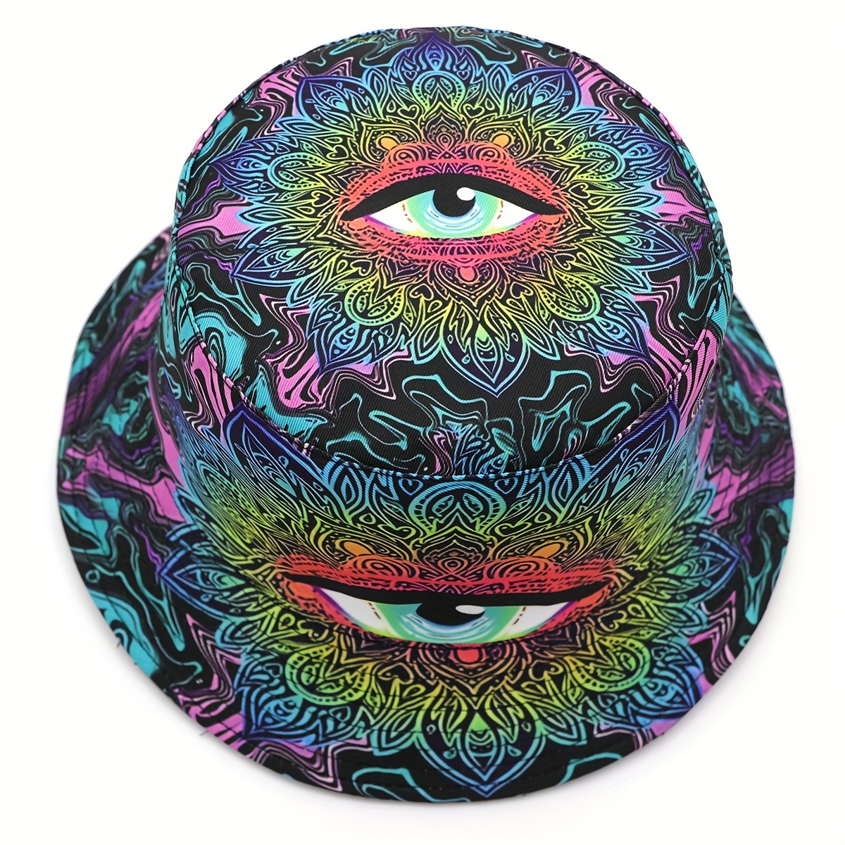 Psychedelic Horror Eye Design Halloween Bucket Hat