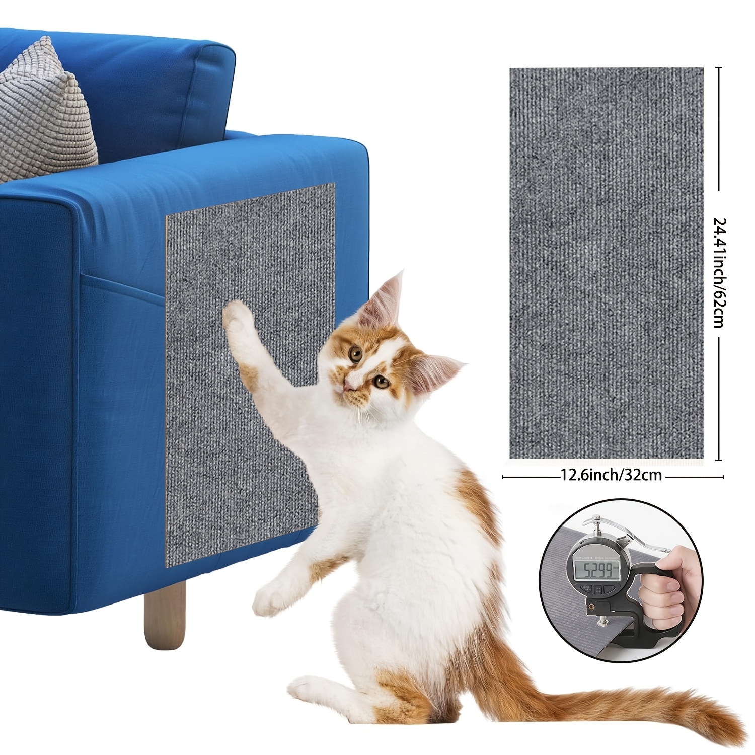 TEMU Cat Scratch Furniture Protectors, Self-adhesive Sofa Scratch Protectors, Durable Cat Scratching Post Rugs, Trimmable Sofa And Wall Protectors, Cat Scratching Boards