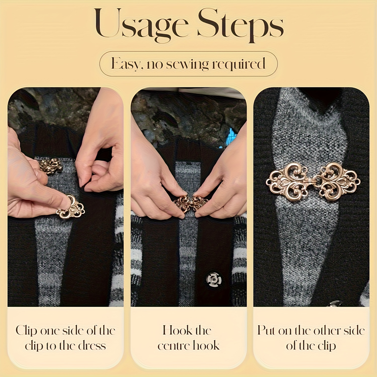 4pcs Vintage Zinc Alloy Sweater Clips Set