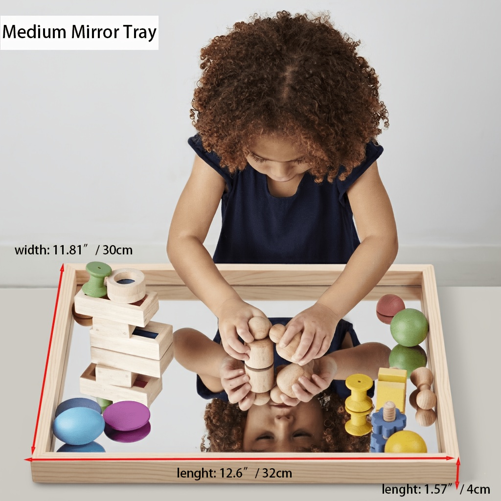 TEMU Plateau Sensoriel de Sécurité en Acrylique - Base Réfléchissante Lumière et Ombre (Contact Non Alimentaire)