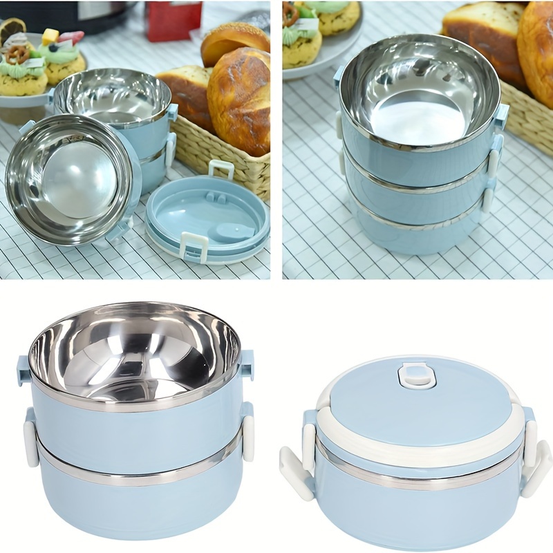 single piece of waterproof stainless steel lunch box     three or four tiers featuring   tier design that enhances practicality with portability and insulation designed to be waterproof and leakproof details 3