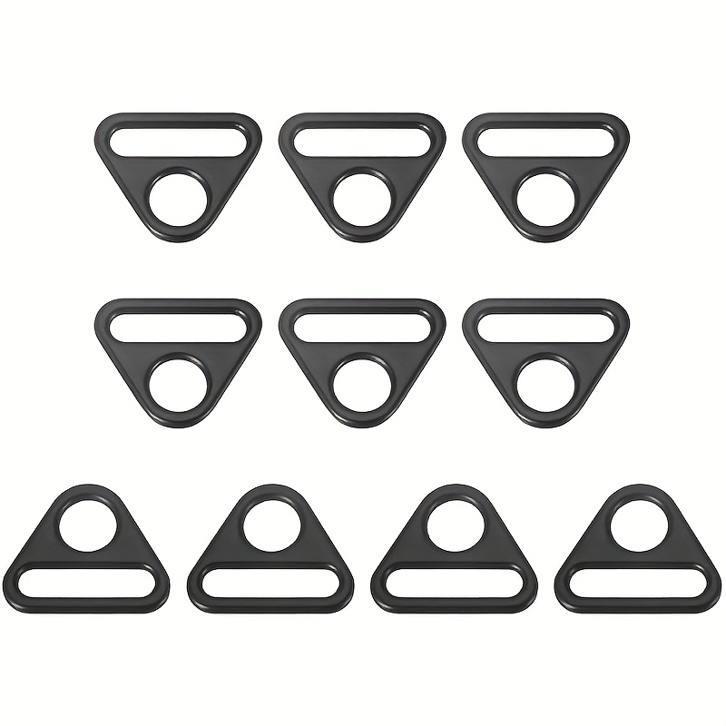 [durable Buckles] 10pcs Durable Adjustable Triangle Buckles | 1-inch Triangle D-ring Strap Clips For Webbing And Straps