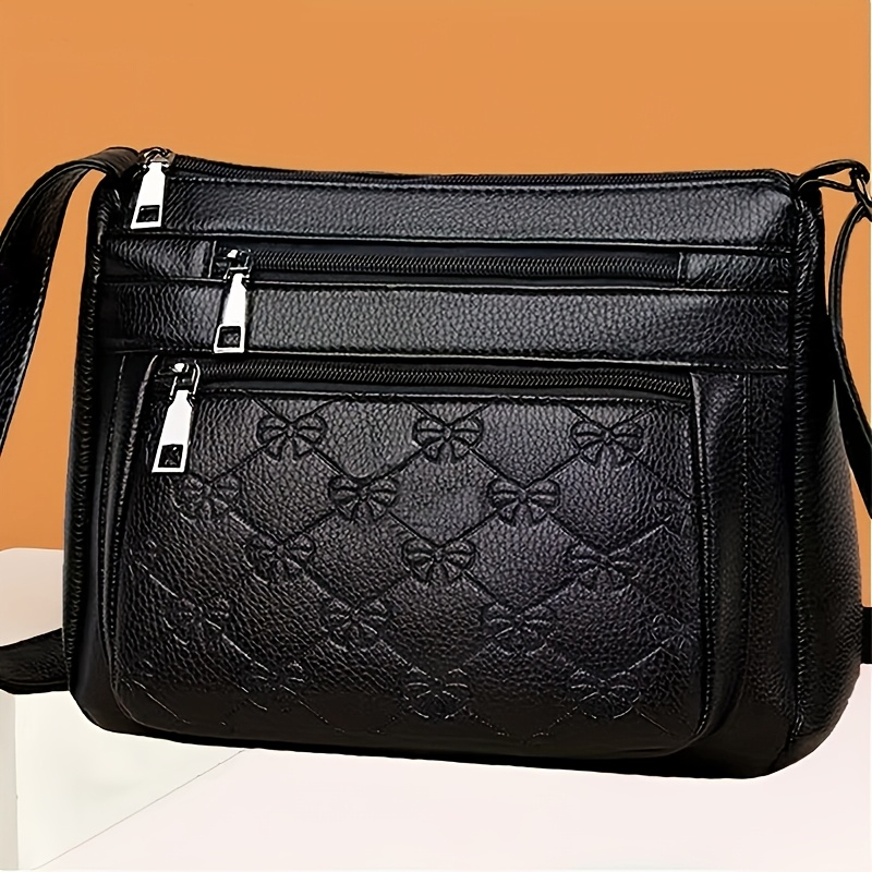 

Chic Black Nylon Crossbody Bag With Tassel Accent - Lightweight, Casual Shoulder Purse For Women, Small Crossbody Bag