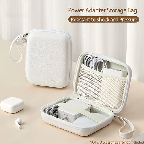 lychee pattern notebook power adapter storage box data cable charger digital additions eva hard shell portable organizer bag