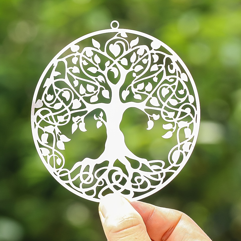 Image of 3.9inch Tree Of Life Pendant Stainless Steel Mirror Flowing Hanging Diy Wind Chimes Suncatcher Parts Fortune Mascot Wiccan Reiki Decor, Christmas Decorations, Halloween Decorations