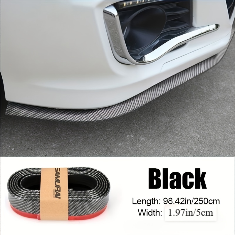 Car Front Bumper Lip Carbon Fiber Rubber Universal Protector Bumper Lip Strip Spoiler Side Skirt Rubber Anti Scratch Protector