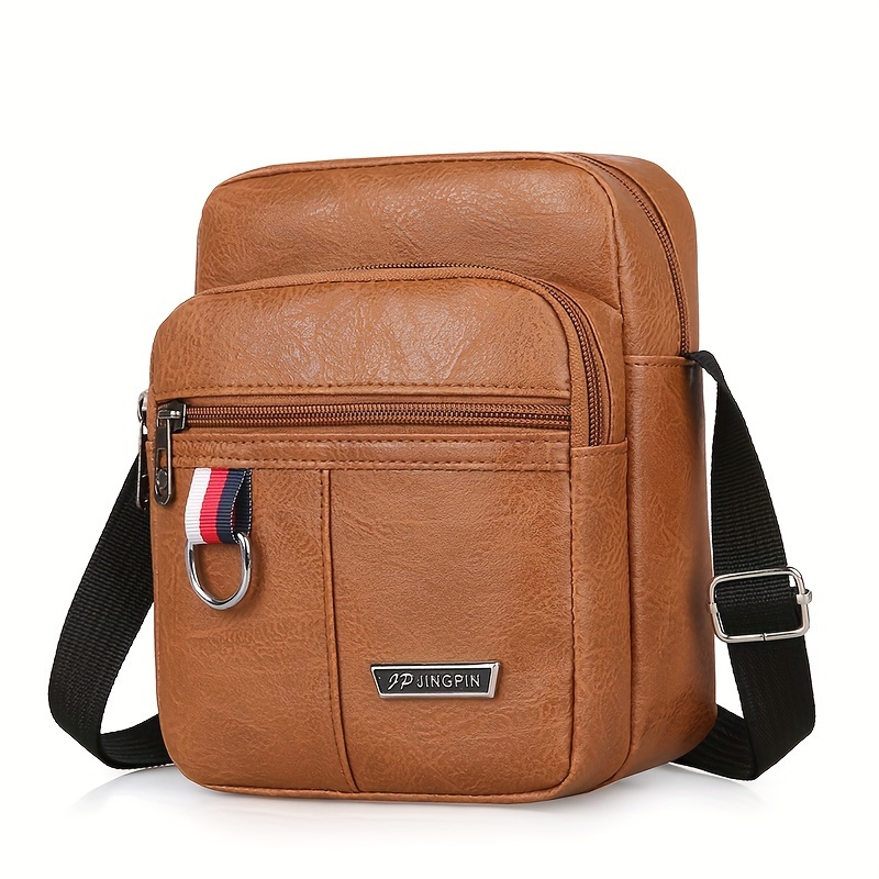 

1pc Men's Casual Pu Small Business Sling Bag, Stylish And Versatile Briefcase