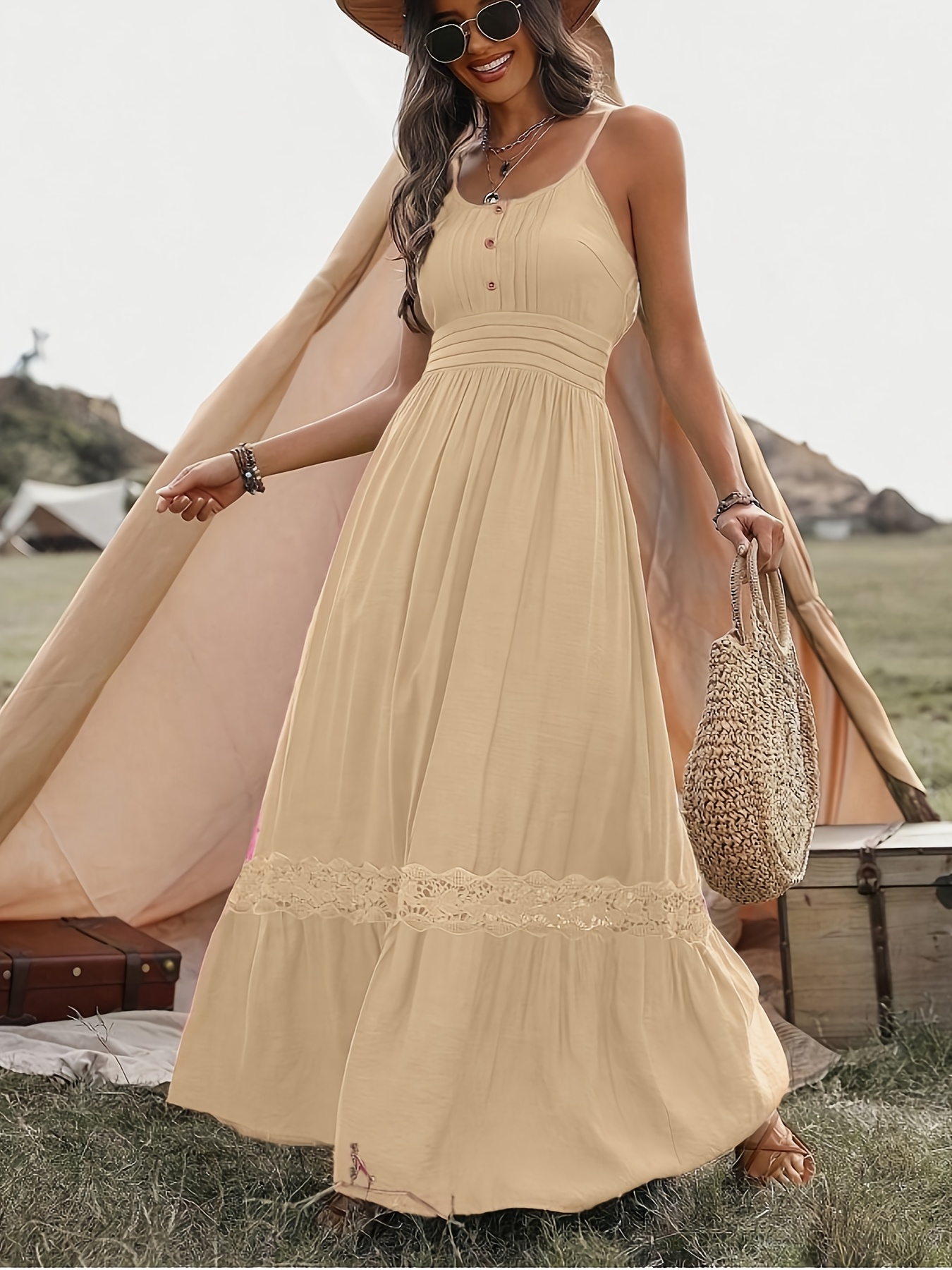 vestido cami comprido de com women's - Temu Brazil