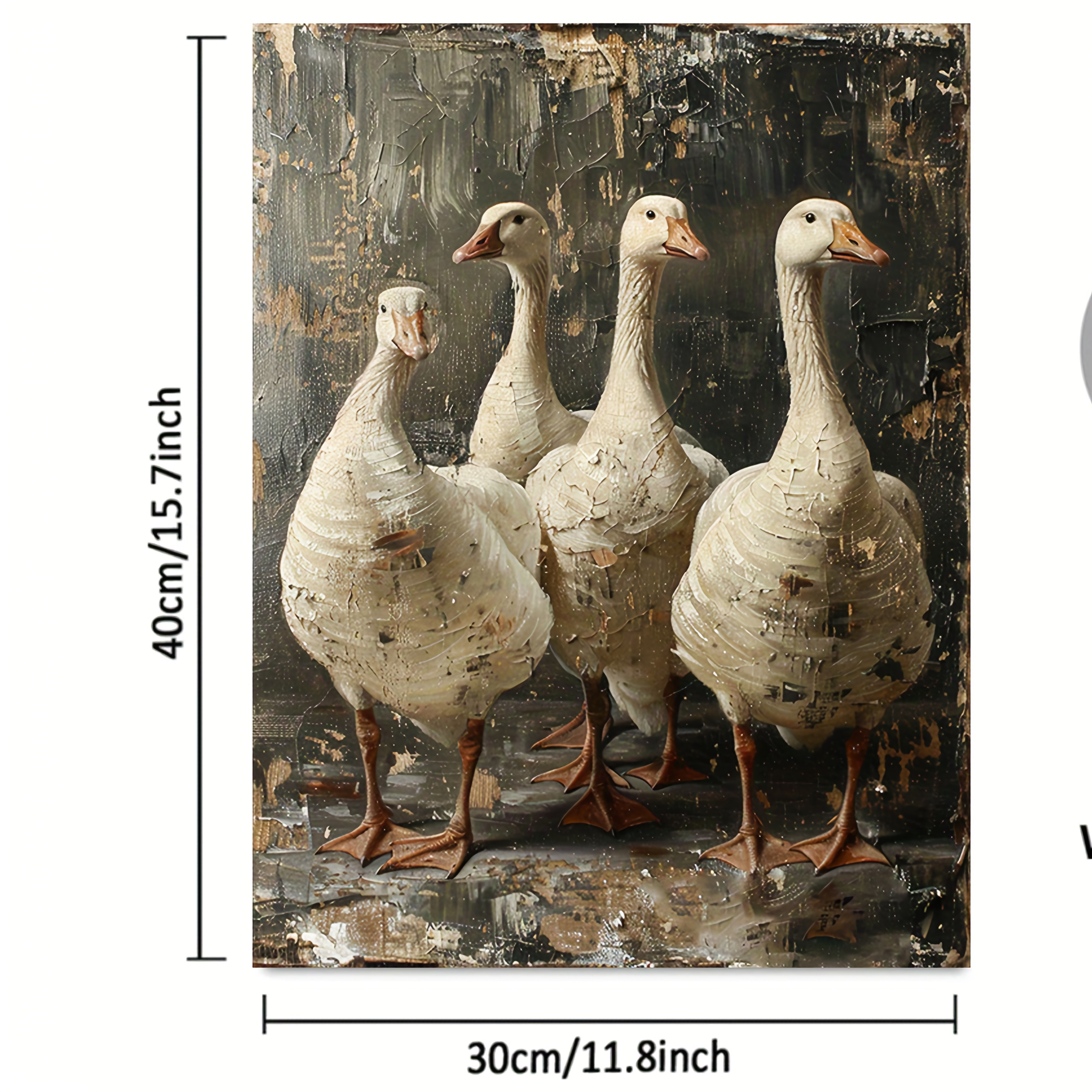 TEMU 2d Flat, An Unframed Artwork, 1 2d Flat Canvas Painting - A Duck Canvas Painting With A Dark Academy Aesthetic, Renaissance Design, 11.8 X 15.7